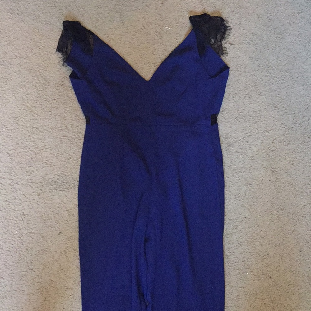 ASOS blue jumpsuit with lacy back details. New!